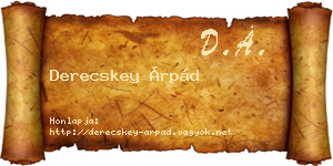 Derecskey Árpád névjegykártya