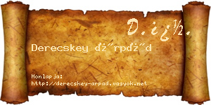 Derecskey Árpád névjegykártya