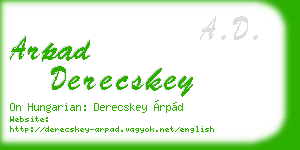 arpad derecskey business card