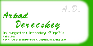 arpad derecskey business card